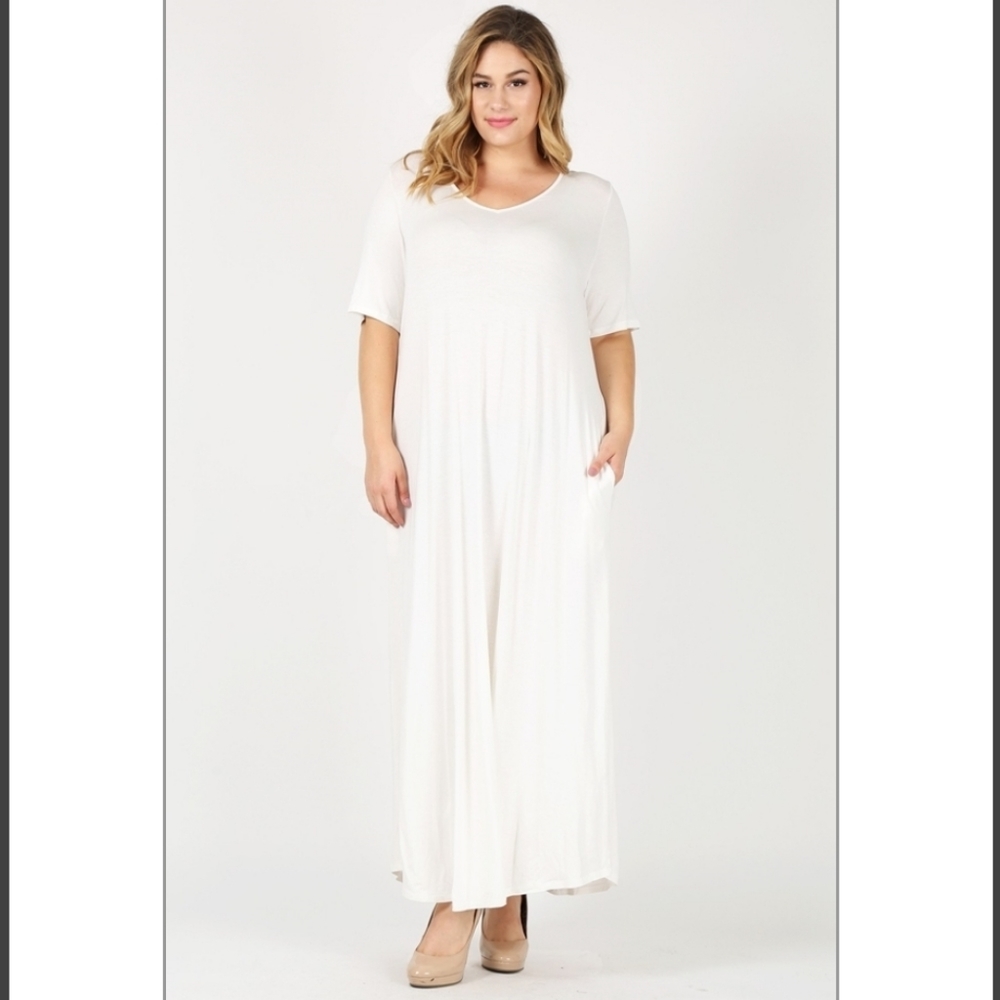 NWT Plus Size T-Shirt Maxi Dress w/Pockets